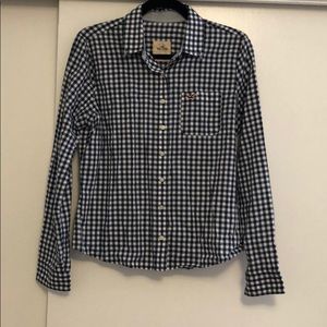 Hollister blue and white gingham shirt